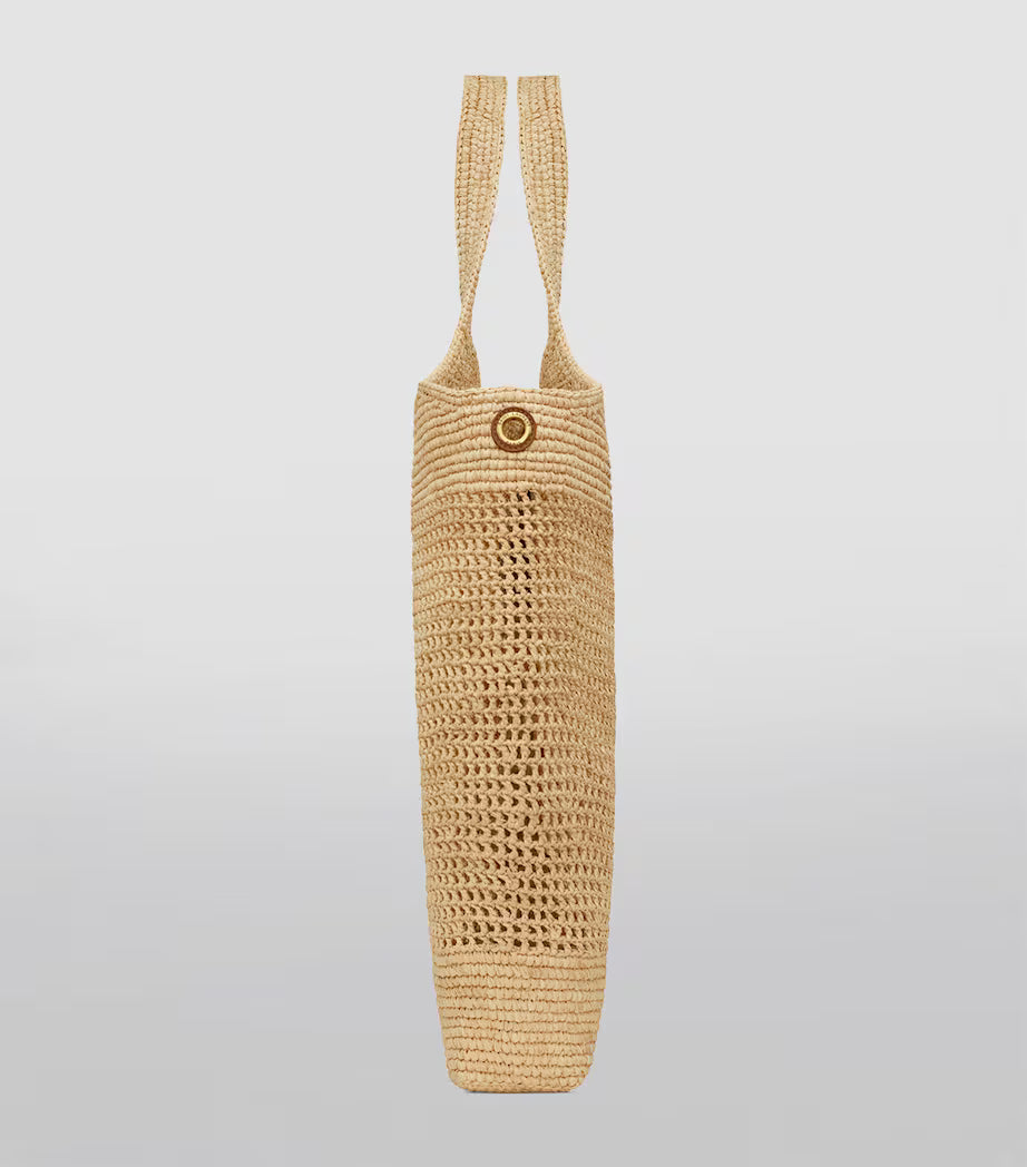SAINT LAURENT YSL Raffia Icare Tote Bag